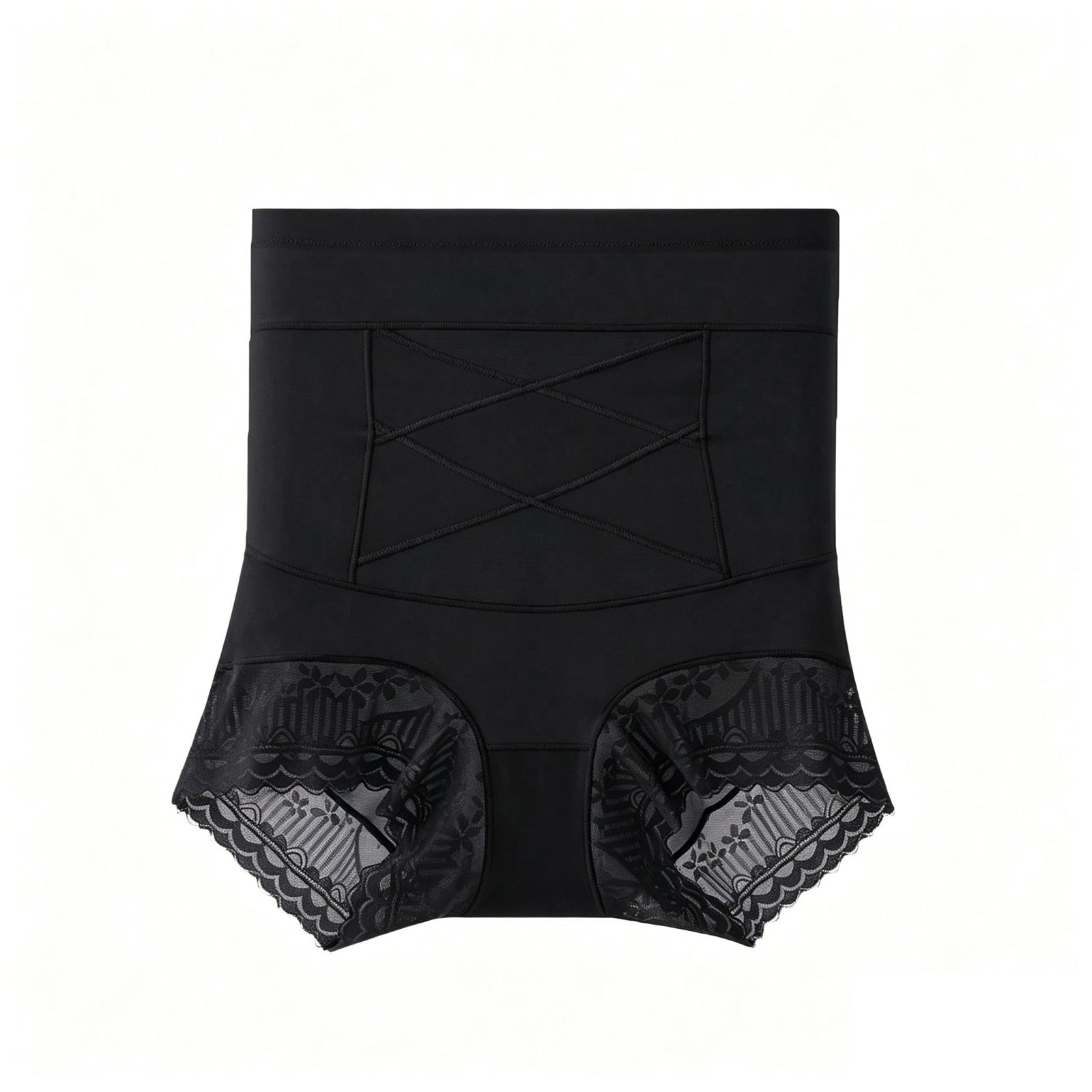 High Waist Shaping Underwear Women Seamless Control Panties Tummy Slimming Body Shaper Briefs with Lace Trim for Comfortable Fit XXL