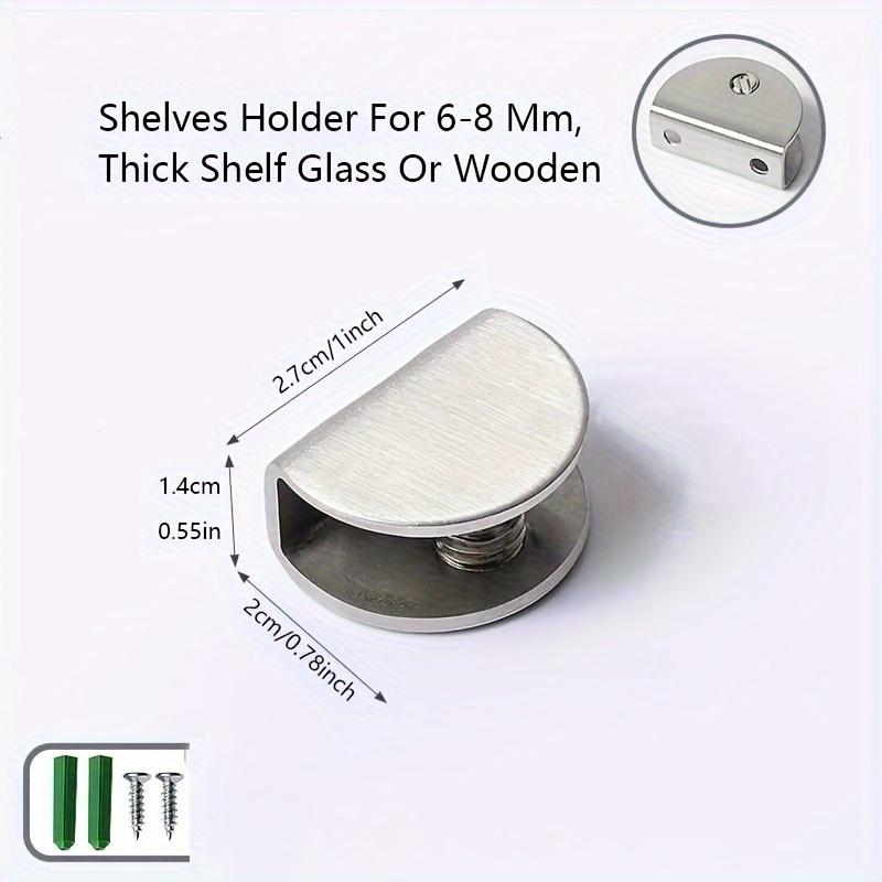 

10 регулируемых кронштейнов для стеклянных полок - металлические опорные зажимы для стеклянных или деревянных полок толщиной 6-8 мм - фурнитура для ванной комнаты и витрин 10 Pay