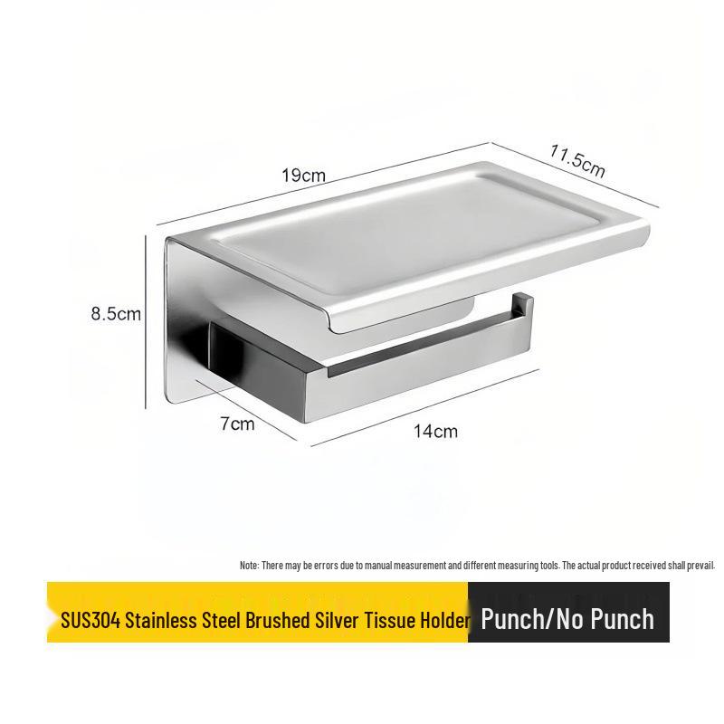 304 Edelstahl Badezimmer-Toilettenpapier- und Handyhalter