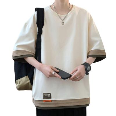 Short Sleeve Summer Large Loose 2XL Men's T-shirt, 3/4 Sleeve, Clothing, Layered, Size, Stylish, Casual, Pullover, Popular, Fit, Top, Men's T-shirt,