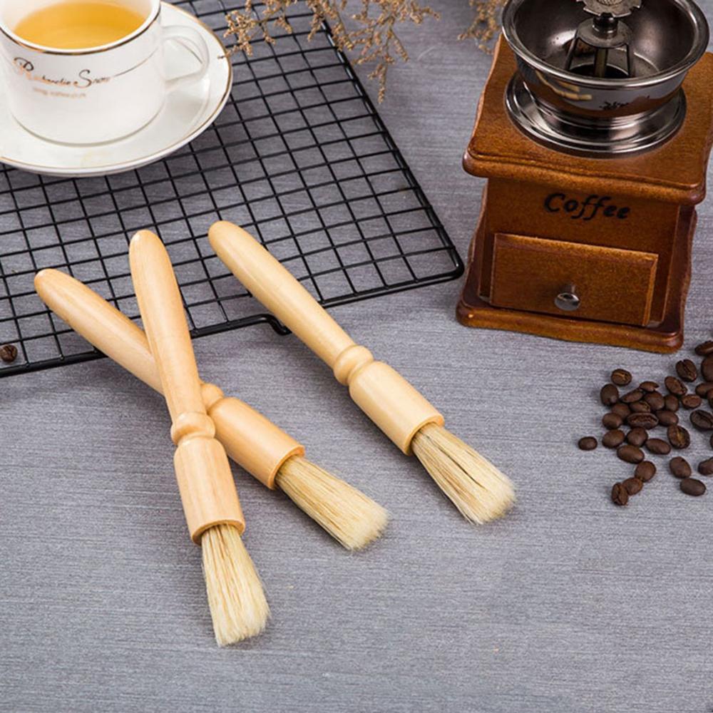 Natural Wooden Handle Cleaning Tool Espresso Cleaner Coffee Grinder Brush Pastry Brush