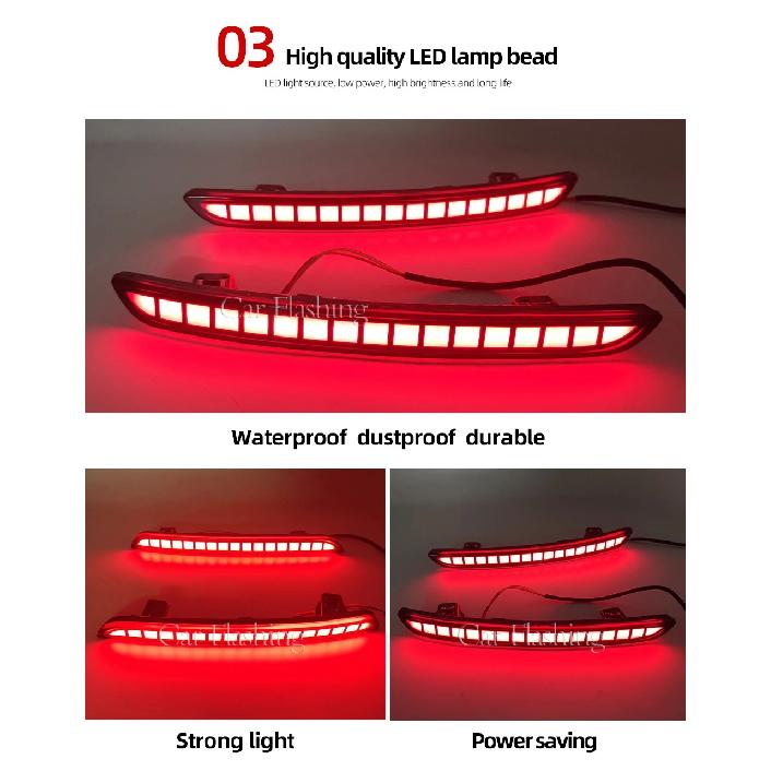 1 Pair Reflector light For Honda Civic 2021 2022 2023 LED Rear Fog Lamp Car LED Bumper Light Brake Light Dynamic Turn Signal