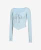 GRANDE LINE Shirred Heart Neck Long Sleeve_5 Colors