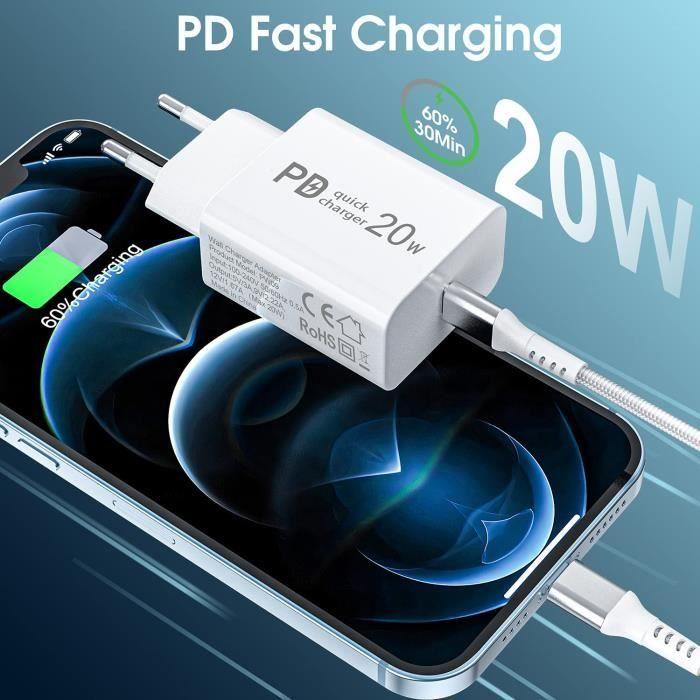20w chargeur usb c pour iphone 13 12-12 13 pro-12 13 pro max-11pro-11 pro max-se 2020-xr-xs-x-xs max-12 mini,pd-quick charge r[136]