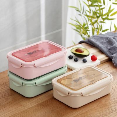Microwave Oven Heating Lunch Box Rectangular Student Lunch Box Storage Box