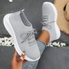 Fashion Summer Mesh Casual Shoes Breathable Slip on Lightweight Sports Sneakers Women Lace Up Fashion Comfortable Walking Shoes
