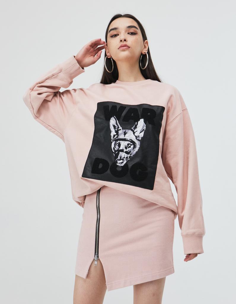 Wordog Zip-Up Mini Skirt Indian Pink