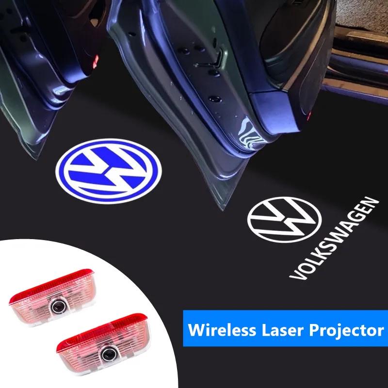 Gorące Dla Volkswagen 2 SZT. Emblemat Drzwi Samochodowych Światło LED Lampa Powitalna Bezprzewodowy Projektor Laserowy GOLF 5 Polo Golf 6 Golf 7 Akcesoria