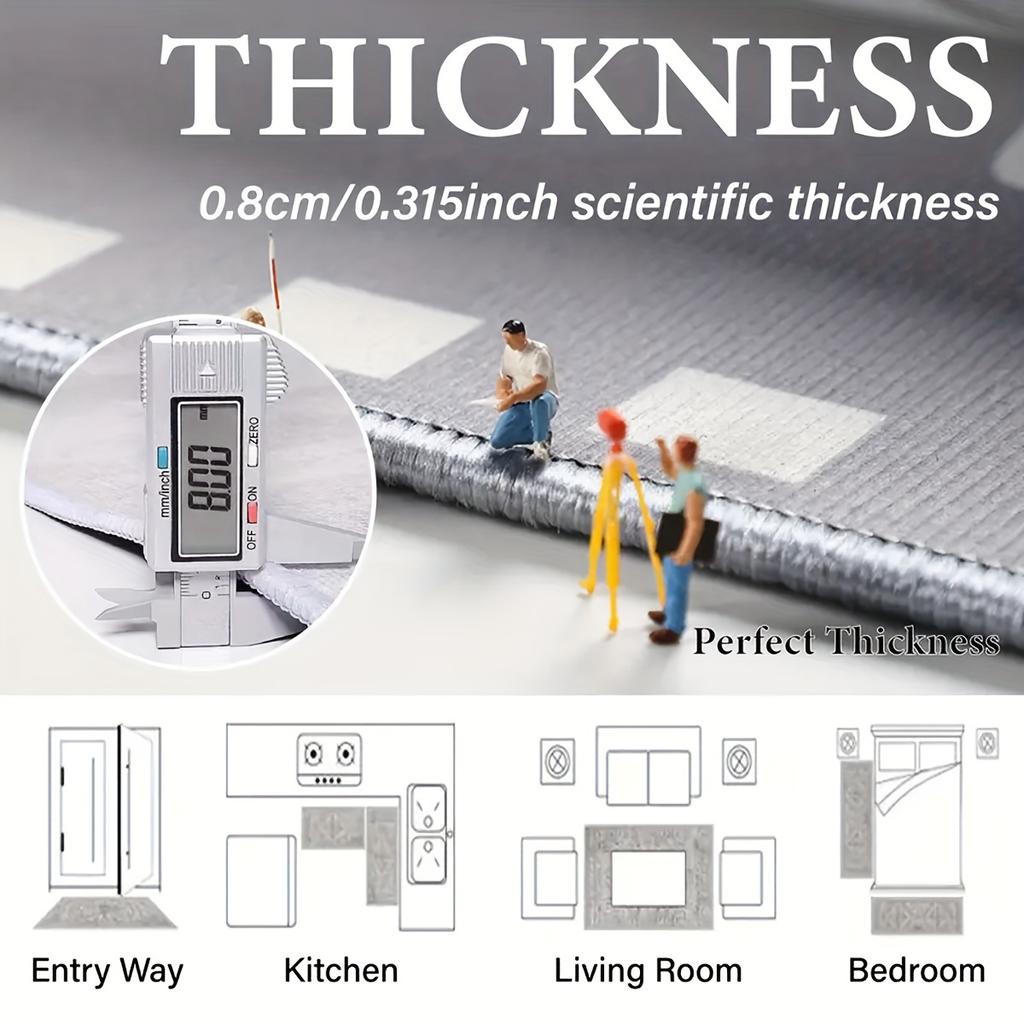 Svart randig korridormatta i europeisk stil, Maskintvättbar, Golvmatta för vardagsrum och sovrum, Hemdekoration
