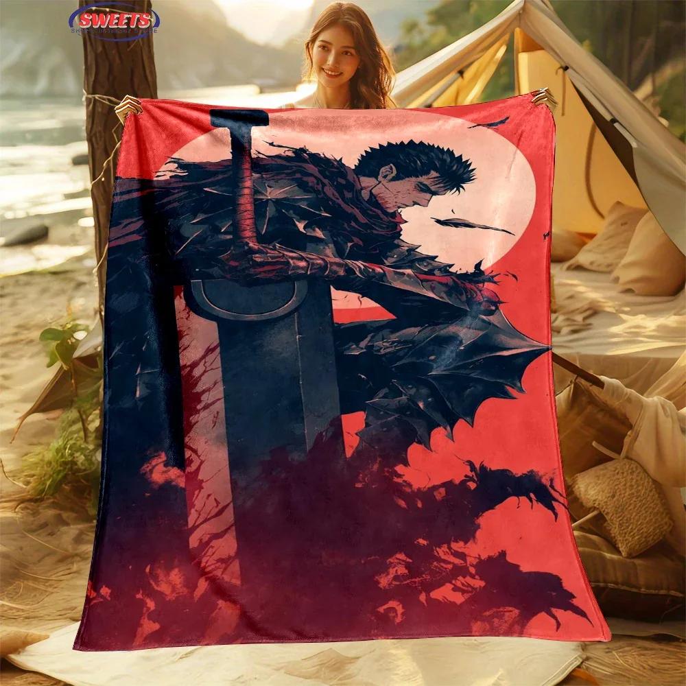 3D Classic Berserk Soft Flannel Blanket for Bed Bedroom Sofa Picnic Warm Throw for Outdoor Leisure Nap Trip Gift