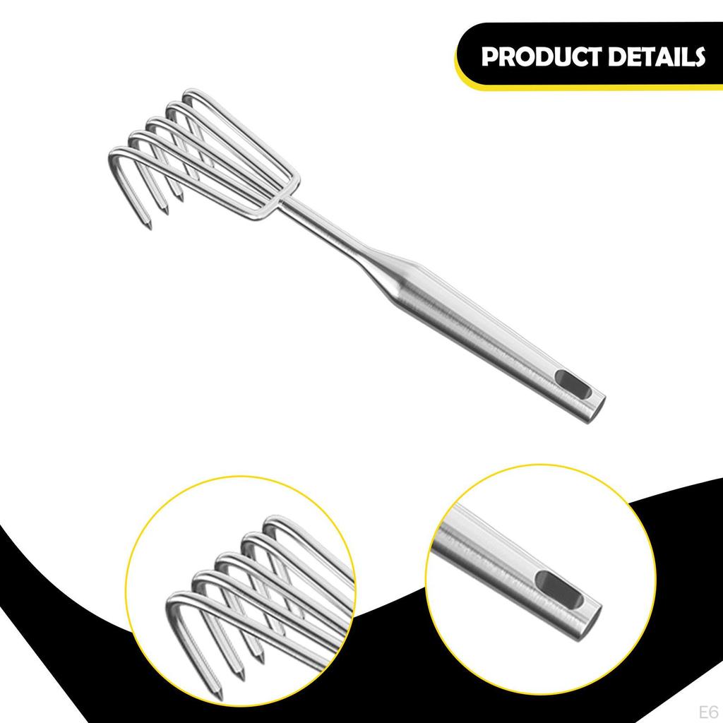 Ancinho de Mão Ergonômico de Aço Inoxidável Resistente Ferramenta de Capinar Portátil Garra de Cultivo Solo