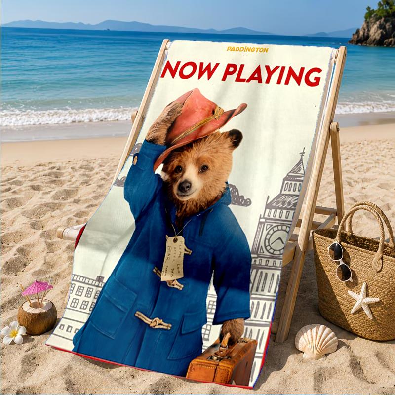 Paddington Adventures Beach Towel, Super Soft Microfiber, Perfect Gift for Her/Him, Birthday, for Pool, Beach, Travel, Decor Beach Party