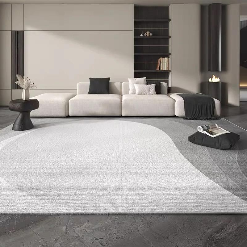 High-End Living Room And Bedroom Large Area Warmth Carpet, Gray Simple Floor Mat, Easy To Clean Home Decoration