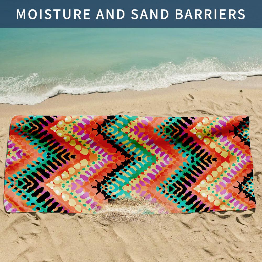 

Tume double-sided velvet beach towel absorbent towel microfiber printing quick-drying bath towel 80 * 160 [OPP independent bag]