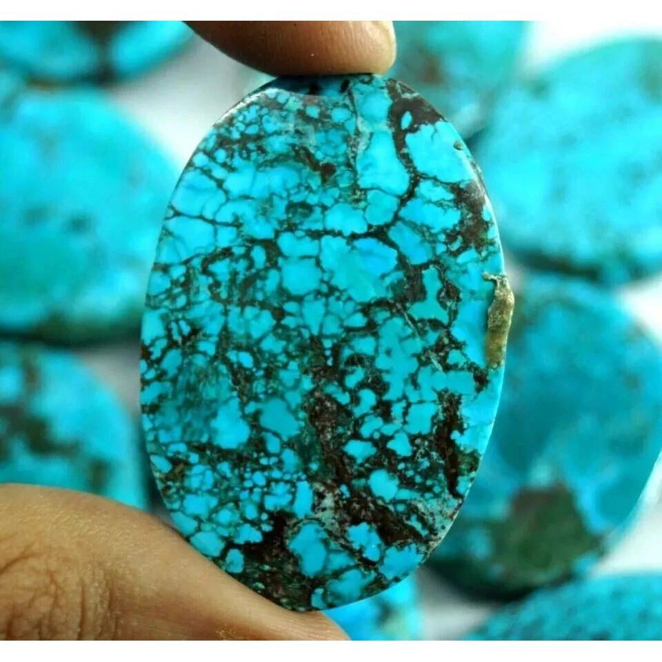 Natural Blue Turquoise Arizona 1500K Oval & Round Certified Loose Gemstone