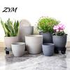 Indoor Planters for Plants Modern Plant Pot with Saucer, Gray Flower Decorative Pots Spaces Drainage Holes, Stone-Look Planter Outdoor Durable