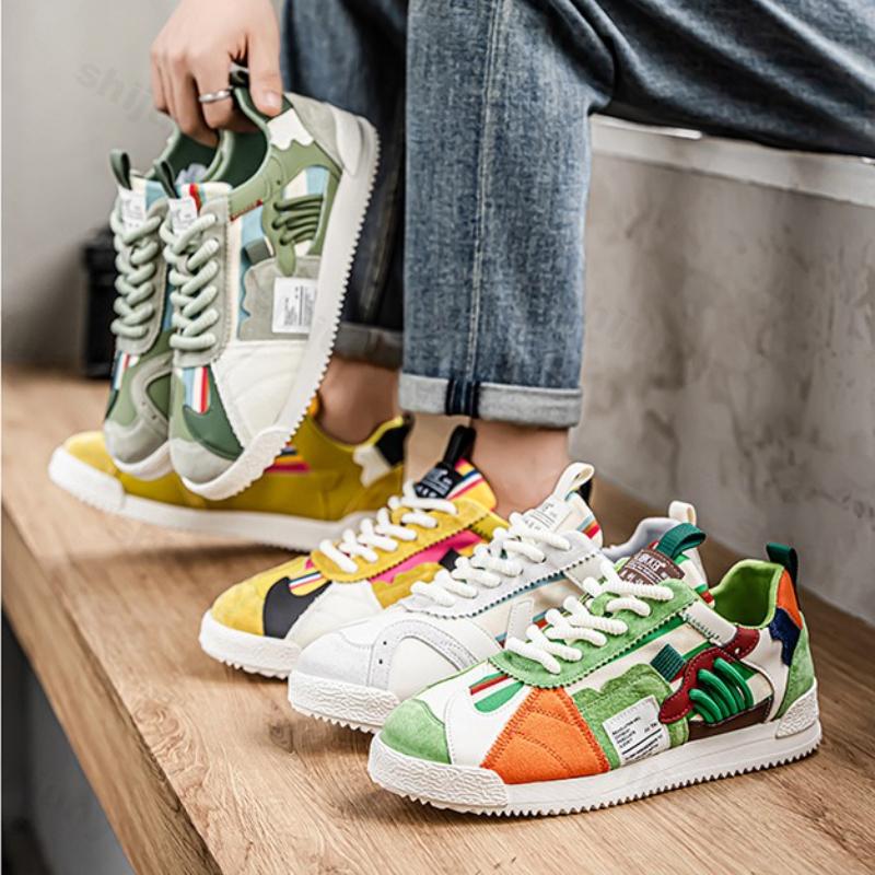 Fashion Large Size Men's White Sneakers Autumn Comfortable Non Slip Running Shoes Luxury Soft Sole Fashion Lace Up Outdoor Casual Shoes