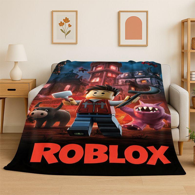 Classic Cartoon R-Robloxs Game Soft Flannel Throw Blanket,Cozy Blanket for Bed,Couch,Sofa,Bedroom,Living Room,Travel,Picnic