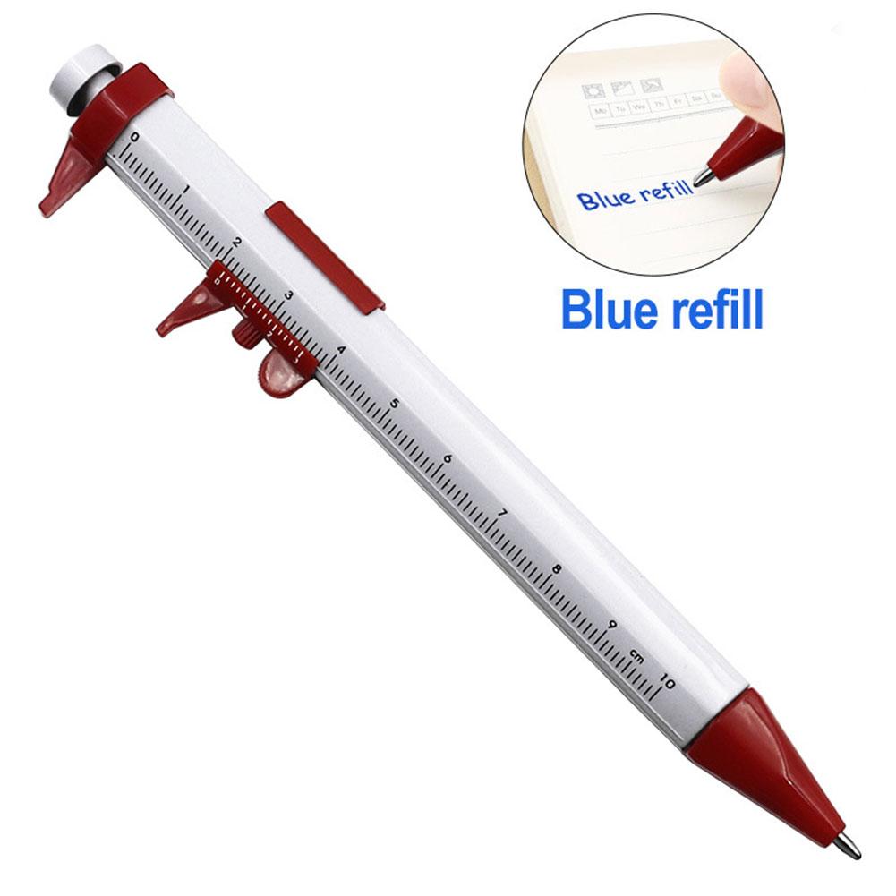 2 in 1 Vernier Caliper Pen Ball-Point 0.5mm Ballpoint Pen Ink Pen Vernier Caliper Roller Ball Pen Kid Stationery Measuring Tools