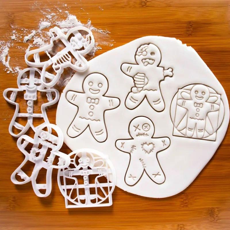 Stampo per biscotti natalizi, omino di pan di zenzero, Babbo Natale, timbro, per feste di Natale per bambini, stampino per biscotti, decorazioni per dolci