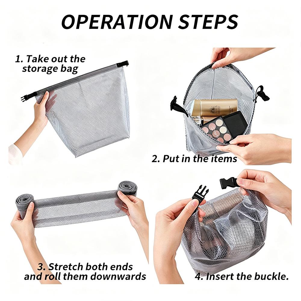 Foldable Waterproof Drawstring Storage Bag Large Capacity Sports Gym Swim Travel Toiletry Organizer Pouch