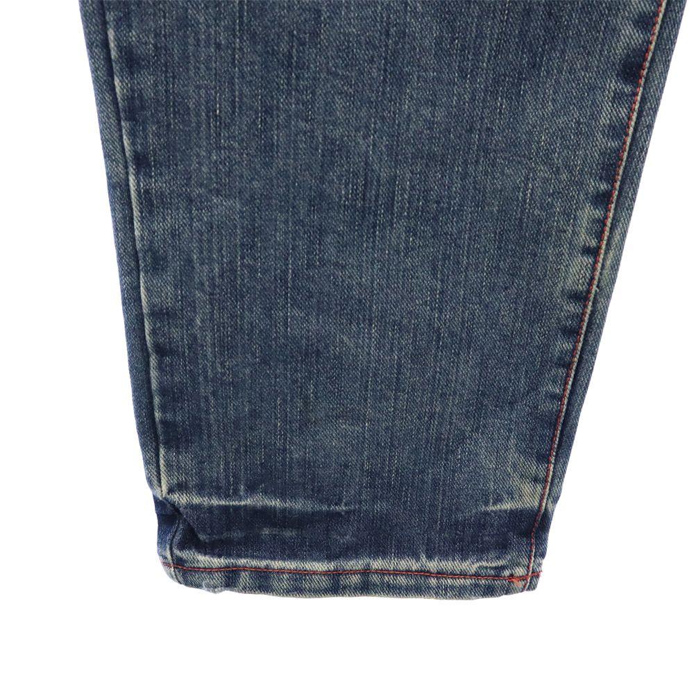 LEFLAH Logo Embroidery Tapered Denim Pants XL Blue Jeans Men's Used