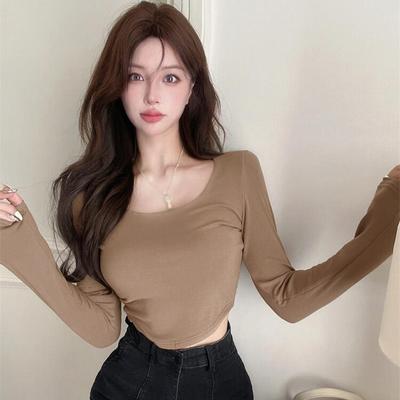 Women's Tops Bottoming Shirt Slim Slim Fit Square Neck