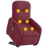 Vidaxl Lift and Massage Armchair, Reclining, Burgundy, Fabric Upholstered
