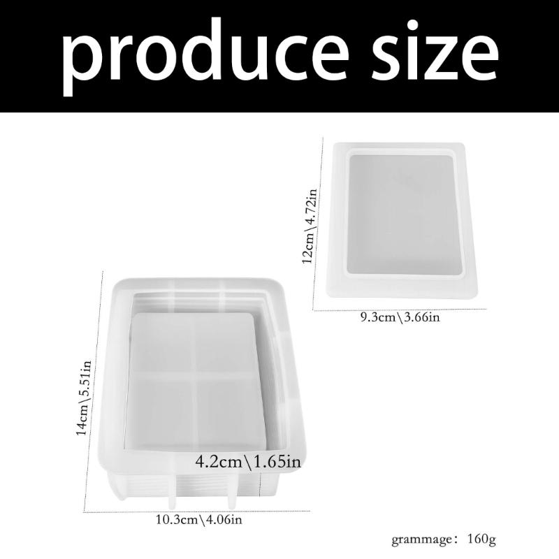 Food Grade Silicone Jewelry Mold Easy To Use Book Style Crafting Tool For Resin Decors Storage Boxes And Gift Packaging