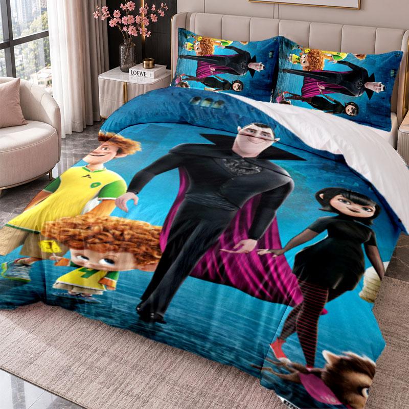Set Biancheria da Letto 3 Pezzi Hotel Transylvania Copripiumino con Due Federe per Camera da Letto Decorazione Casa