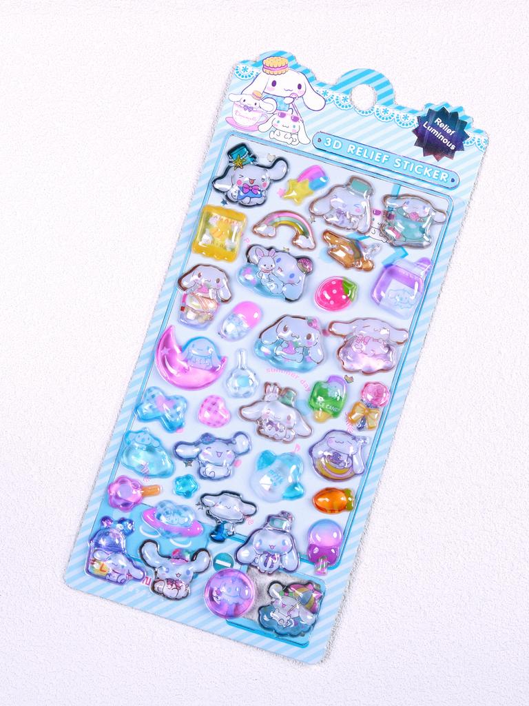 3D Embossed Stickers, Children'S Cartoon Stickers, Sanrio Water Decals, Cute Water Shaker Stickers, Suitable For Phone Cases And
