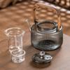 1.2L Glass Teapot with Infuser Tea Pot Wooden Handle Portable Clear Tea Kettle Cooking Puer Flower Water Bottle Home Teaware