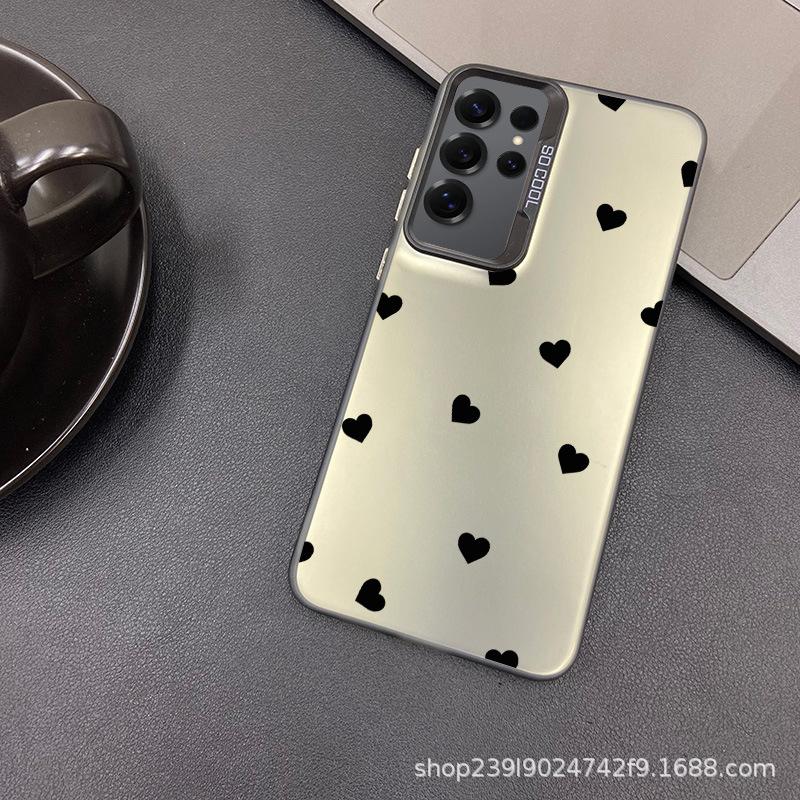 Applicable To Samsung Color Silver Case S24/S25ULTRA Black Love GalaxyS23/NOTE20 Mobile Phone Case