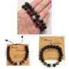 Tiger Eye Stone Black Onyx Stainless Steel Men Women Adjustable Cord Bracelet With Geometric Design For Travel Gift