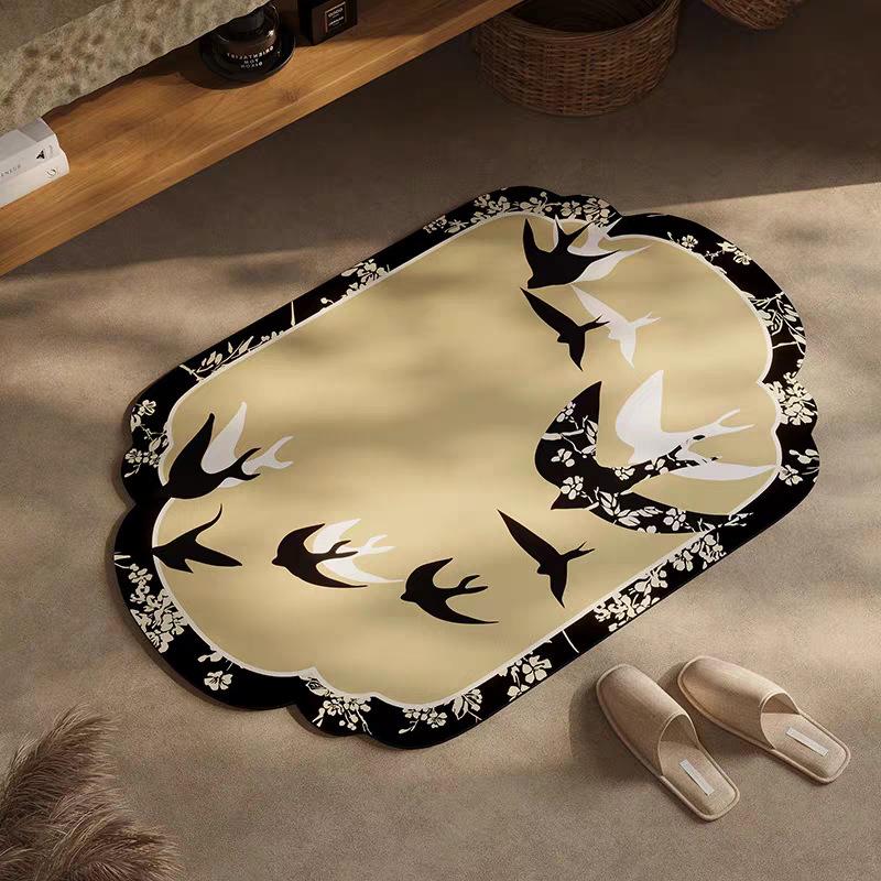 Medieval Style Diatom Mud Floor Mat, High-Grade Sense, Dirt-Resistant And Easy To Take Care Of, Bathroom, Water-Absorbing, Non-Slip