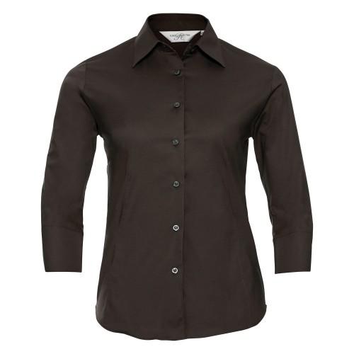 Russell Collection Womens/Ladies Easy-Care Fitted 3/4 Sleeve Shirt