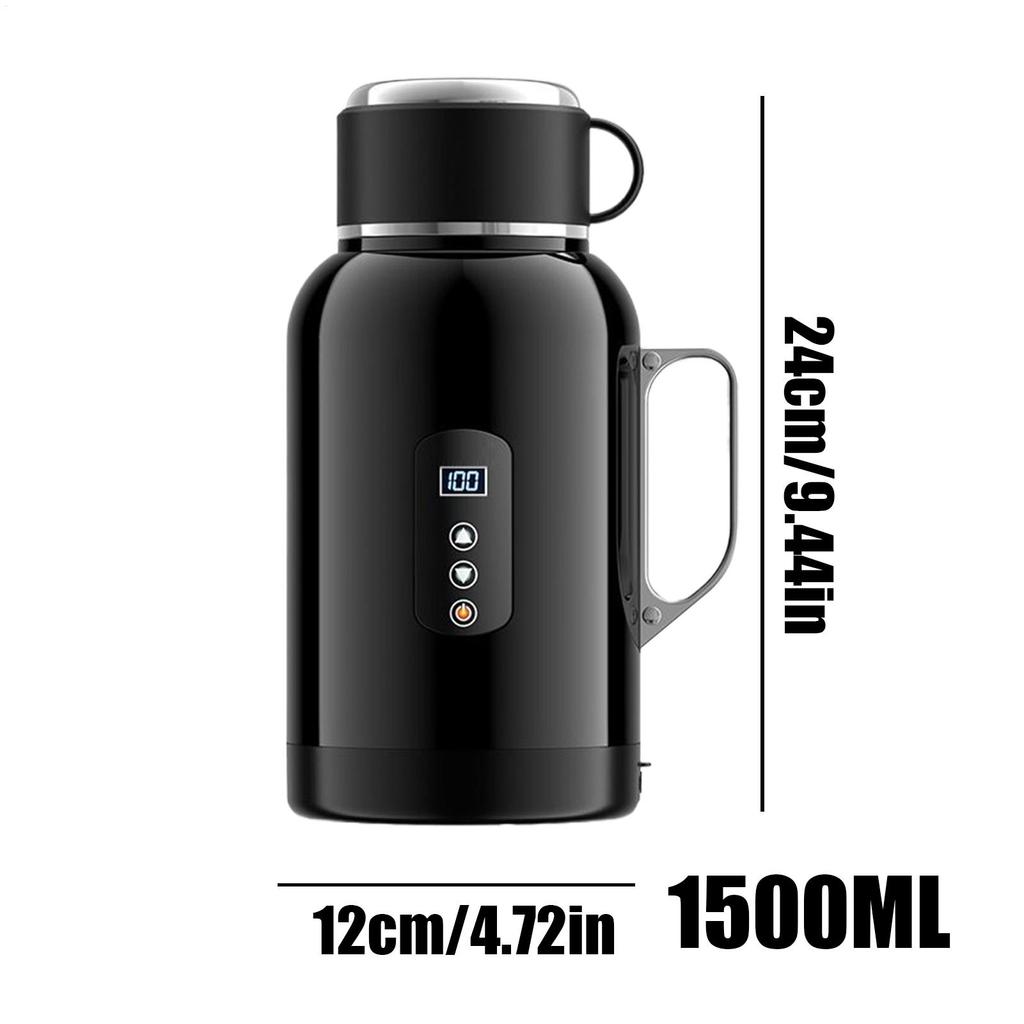 Car Kettle 1500Ml Fast Heating 12/24V Portable Automatic Shut Off Boiler For Commute Outdoor Road-Trip Camping Daily Travel