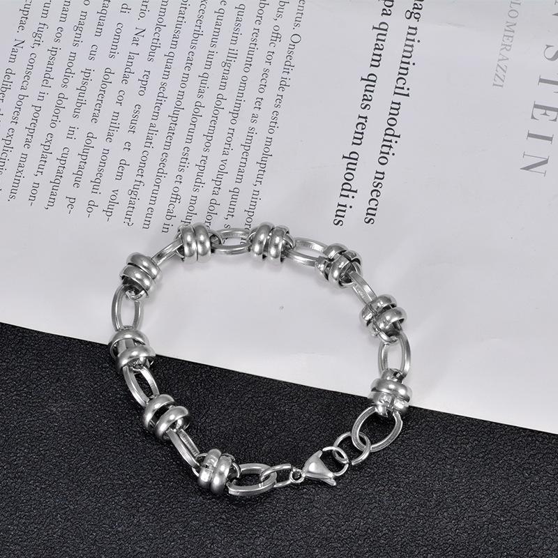 Domineering Stainless Steel Hip-Hop Bracelet for Men and Women - Trendy Jewelry Accessory