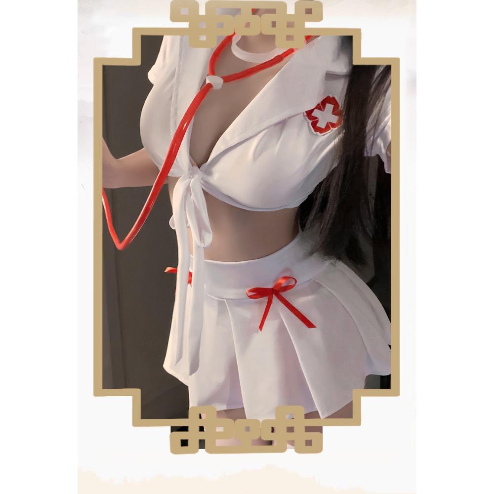 Man Lust Lingerie Sexy Nurse Uniform Suit Passion Cosplay Pure Lust Seduction No Lacing 9379