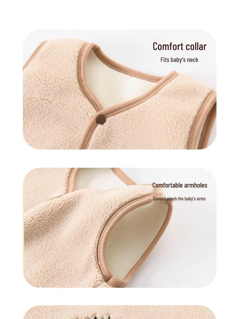 Jingqi Aoli Velvet Baby Vest: Warm, Thickened, 2025 Style Fleece for Infant Autumn/Winter Wear