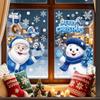 1/2 Sheets Cartoon Snowman Snowflake Santa Claus Christmas Window Wall Sticker Self-Adhesive Decor New Year Windows Stickers