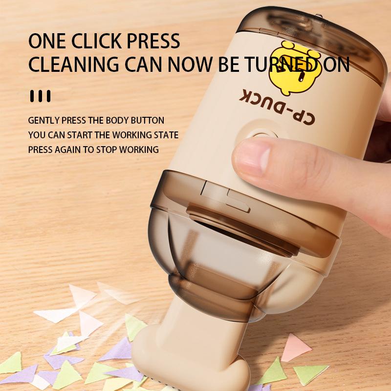 Yellow Duck Desktop Small Vacuum Cleaner Wireless Rechargeable Mini Small Household Electric Handheld Portable Cleaner