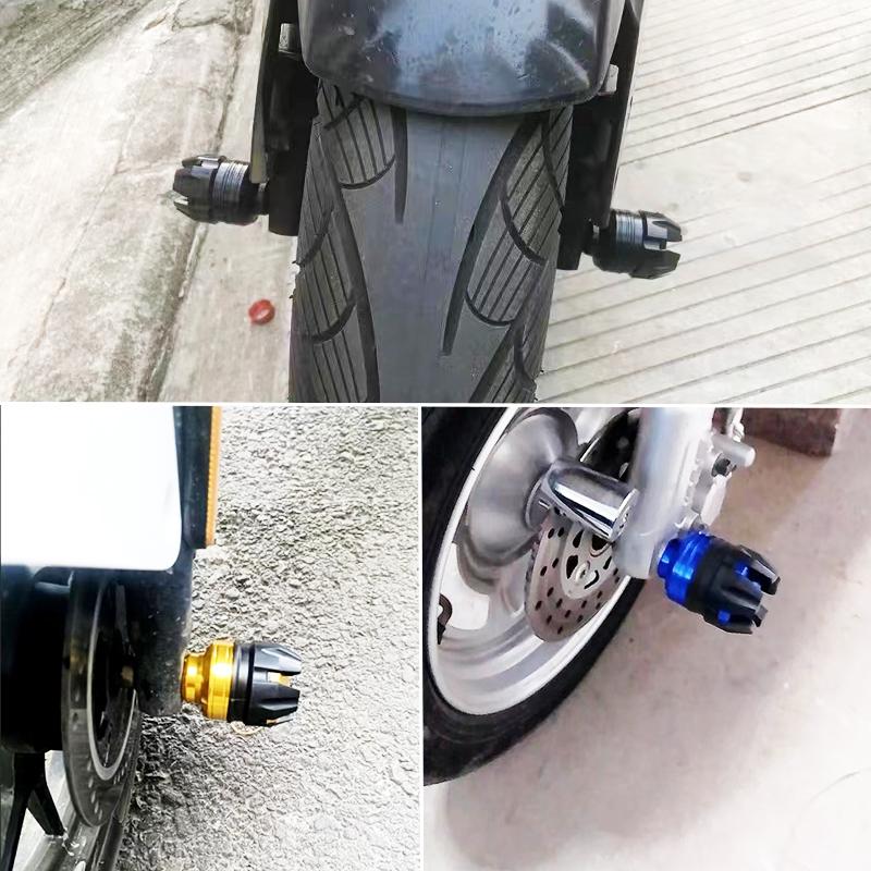 1Pair Universal Motorcycle Wheel Protection Crash Cups Colorful Motorbike Crash Protector for Motorcycle Scooter E-Bike Aluminum