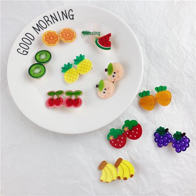 Charming Fruit Hair Clips: Cute Bangs Accessories and Trendy Acrylic Side Clips
