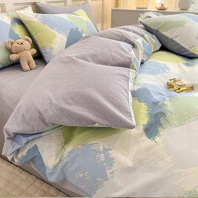 Nordic Ins Style Cotton Three Piece Set Pure Cotton Four Piece Set Bed Pure Cotton Quilt Cover Bed Sheet