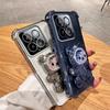 FLYKYLIN Coque de téléphone mignonne avec support ours plaqué pour Xiaomi Redmi 15C 14C 13 13C Housse transparente avec support