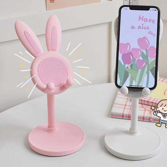 Cartoon Phone Holder Phones Stand for Tablets And Height Adjustable Stable Base Bunny Ear