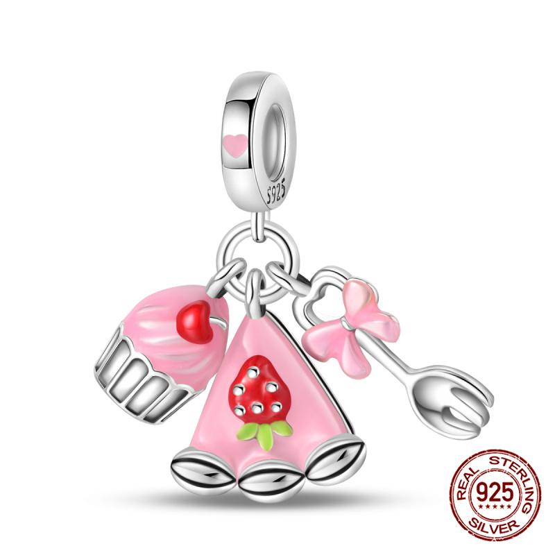 100%Copperpink Series Stars & High Heels Charms Fitoriginal Bracelets Diy Jewelry Making For Women Gift