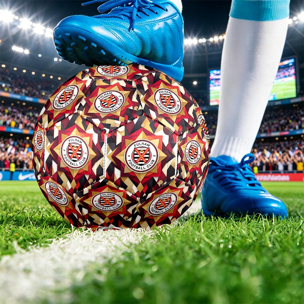 Fulham FootballPrinted Size 5 Soccer Ball, Anti Slip Adult Match Football Souvenir for Football Fans