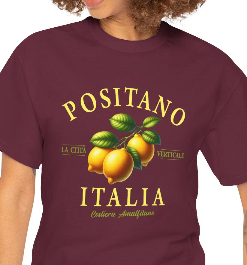 

Positano Lemons T shirt | Italia Citrus Illustration, Summer Vacation Tee XL